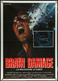 5y0331 BRAIN DAMAGE Italian 1p 1988 it's a headache from Hell, really wild monster art, ultra rare!