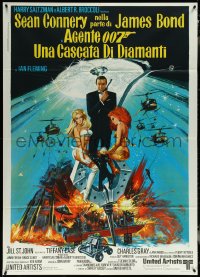 5y0345 DIAMONDS ARE FOREVER Italian 1p 1971 Sean Connery as James Bond & girls by de Berardinis!