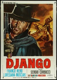 5y0620 DJANGO Italian 1p R1970s Sergio Corbucci, art of Franco Nero with gun by Rodolfo Gasparri!