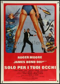 5y0622 FOR YOUR EYES ONLY Italian 1p 1981 Roger Moore as James Bond 007, art by Brian Bysouth!