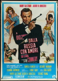 5y0358 FROM RUSSIA WITH LOVE Italian 1p R1970s different art of Connery as James Bond + sexy girls!