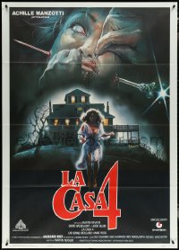 5y0375 LA CASA 4 Italian 1p 1988 gruesome Sciotti art of spike through woman's face getting sewn up!