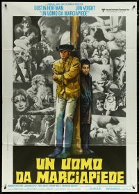 5y0383 MIDNIGHT COWBOY Italian 1p R1980 Dustin Hoffman, Jon Voight, John Schlesinger classic!