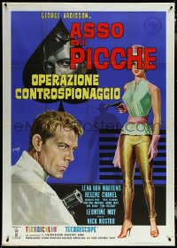 5y0638 OPERATION COUNTERSPY Italian 1p 1966 de Berardinis gambling & guns artwork, Bond imitation!