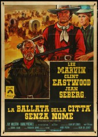 5y0393 PAINT YOUR WAGON Italian 1p 1970 Colizzi art of Clint Eastwood, Lee Marvin & Jean Seberg!