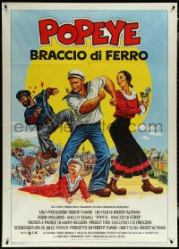 5y0396 POPEYE Italian 1p 1981 different art of Robin Williams & Shelley Duvall!