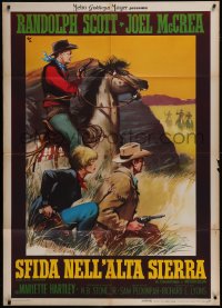 5y0404 RIDE THE HIGH COUNTRY Italian 1p 1964 Randolph Scott & Joel McCrea, different art by Nano!