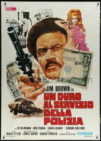 5y0410 SLAUGHTER'S BIG RIPOFF Italian 1p 1974 the mob put the finger on BAD Jim Brown, cool art!