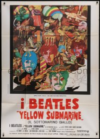 5y0647 YELLOW SUBMARINE Italian 1p R1970s colorful art of Beatles John, Paul, Ringo & George!