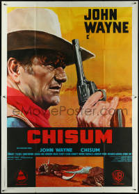 5y0260 CHISUM Italian 2p 1970 cool different super close up art of John Wayne by Enzo Nistri!