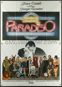 5y0262 CINEMA PARADISO Italian 2p 1989 different art of Philippe Noiret & cast by Cecchini!