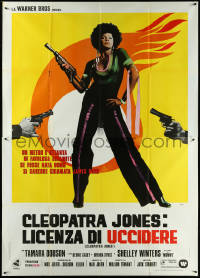 5y0263 CLEOPATRA JONES Italian 2p 1973 different Ferrini art of hottest super agent Tamara Dobson!