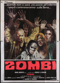 5y0264 DAWN OF THE DEAD Italian 2p 1978 George Romero's Night of the Living Dead, best zombie art!