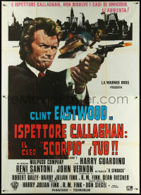 5y0266 DIRTY HARRY Italian 2p R1970s art of Clint Eastwood pointing gun by Franco Picchioni!