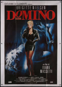 5y0267 DOMINO Italian 2p 1989 great full artwork of super sexy Brigitte Nielsen by Enzo Sciotti!