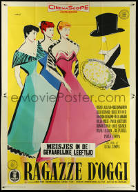 5y0600 GIRLS OF TODAY Italian 2p 1955 Zampa's Ragazze D'oggi, Ercole Brini art of pretty girls!