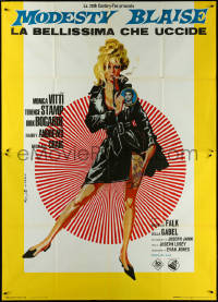 5y0288 MODESTY BLAISE Italian 2p 1966 Nistri & Peak art of sexy secret agent Monica Vitti!