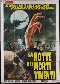 5y0292 NIGHT OF THE LIVING DEAD Italian 2p 1970 cool different Ciriello art of zombies in graveyard!