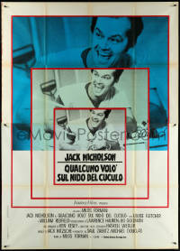 5y0296 ONE FLEW OVER THE CUCKOO'S NEST Italian 2p R1970s Nicholson, Milos Forman classic, different!