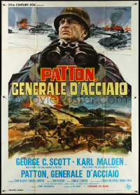 5y0297 PATTON Italian 2p 1970 General George C. Scott military World War II classic, Ciriello art!