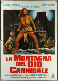 5y0310 SLAVE OF THE CANNIBAL GOD Italian 2p 1978 artwork of super sexy Ursula Andress in danger!