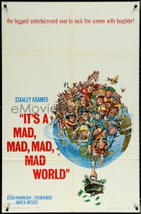 5y1208 IT'S A MAD, MAD, MAD, MAD WORLD style A 1sh 1964 art of cast on Earth by Jack Davis!