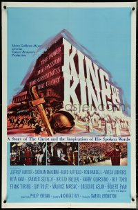 5y1225 KING OF KINGS style B 1sh 1961 Nicholas Ray Biblical epic, Jeffrey Hunter as Jesus!