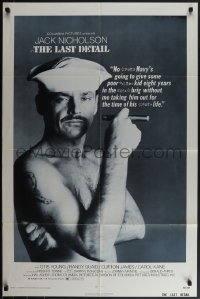 5y1231 LAST DETAIL 1sh 1973 foul-mouthed sailor Jack Nicholson w/cigar!