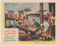 5y0767 CAESAR & CLEOPATRA LC 1946 Vivien Leigh & Claude Rains at table, George Bernard Shaw!