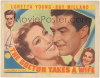 5y0777 DOCTOR TAKES A WIFE LC 1940 great super close up of Ray Milland & sexy smiling Loretta Young!