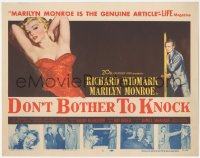 5y0739 DON'T BOTHER TO KNOCK TC 1952 classic image of sexiest Marilyn Monroe on black background!