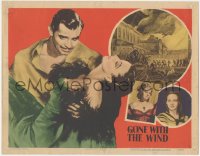 5y0794 GONE WITH THE WIND LC #2 R1947 art of Clark Gable & Vivien Leigh + burning Atlanta!