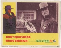 5y0799 HANG 'EM HIGH LC #7 1968 great c/u of Clint Eastwood with badge standing by his horse!