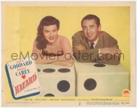 5y0800 HAZARD LC #6 1948 sexy Paulette Goddard & MacDonald Carey posing on huge prop dice!