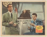 5y0815 LEAVE HER TO HEAVEN LC 1945 judge watches Vincent Price question Cornel Wilde on the stand!