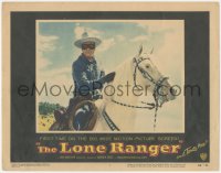 5y0818 LONE RANGER LC #1 1956 great close portrait of masked Clayton Moore riding his horse Silver!