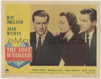 5y0819 LOST WEEKEND LC #6 1945 c/u of Jane Wyman & Phillip Terry comforting alcoholic Ray Milland!