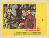 5y0822 MAGNIFICENT SEVEN LC #7 1960 Horst Buchholz points gun at Steve McQueen in clap hands scene!