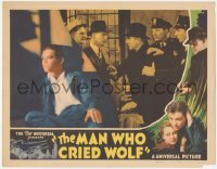 5y0828 MAN WHO CRIED WOLF LC 1937 Tom Brown in jail cell & Lewis Stone with police, very rare!