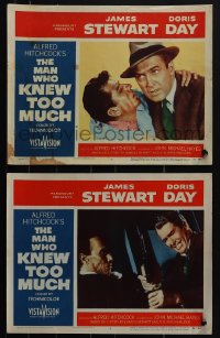 5y0996 MAN WHO KNEW TOO MUCH 2 LCs 1956 Hitchcock, James Stewart with Reggie Nalder, Daniel Gelin!