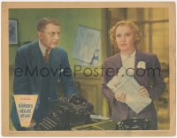 5y0835 MEN ARE NOT GODS LC 1937 shocked Miriam Hopkins holding newspaper by typewriter, ultra rare!