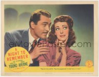 5y0854 NIGHT TO REMEMBER LC 1942 Aherne says wife Loretta Young is supposed to believe in him, rare!