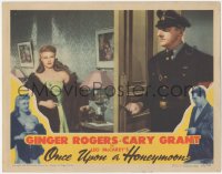 5y0863 ONCE UPON A HONEYMOON LC 1942 sexy Ginger Rogers staring at Nazi officer entering her room!