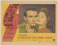 5y0875 PLACE IN THE SUN LC #1 1951 romantic close up of Montgomery Clift & Shelley Winters!