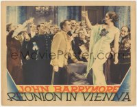 5y0891 REUNION IN VIENNA LC 1933 Diana Wynyard & crowd toast John Barrymore at party, ultra rare!