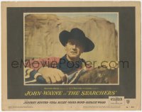 5y0910 SEARCHERS LC #4 1956 best close up of John Wayne with hands on horse, John Ford classic!