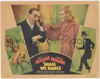 5y0916 SHALL WE DANCE LC 1937 Ginger Rogers holds phone as Fred Astaire talks, cool border art!