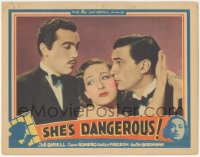 5y0918 SHE'S DANGEROUS LC 1936 sexy Tala Birell between Walter Pidgeon & tough Cesar Romero, rare!