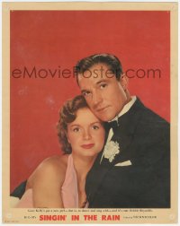 5y0439 SINGIN' IN THE RAIN photolobby 1952 best romantic close up of Gene Kelly & Debbie Reynolds!