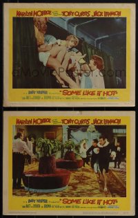 5y1000 SOME LIKE IT HOT 2 LCs 1959 great images of Tony Curtis & Jack Lemmon in drag, Billy Wilder!